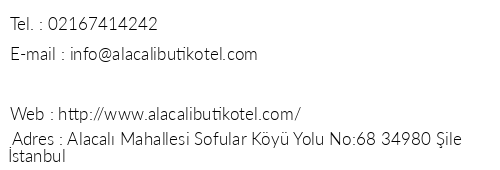 Alacal Butik Otel & Restaurant telefon numaralar, faks, e-mail, posta adresi ve iletiim bilgileri